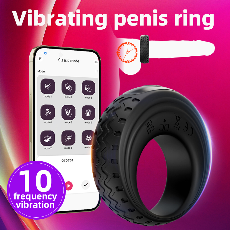 App Controlled Men’s Vibrating Delay Ring Rechargeable Sex Toy - 160 - Image 2